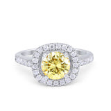 Solitaire Accent Wedding Ring Round Simulated CZ 925 Sterling Silver
