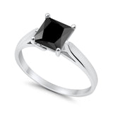 Solitaire Engagement Ring Simulated Cubic Zirconia 925 Sterling Silver