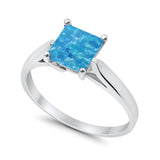 Solitaire Engagement Ring Simulated Cubic Zirconia 925 Sterling Silver