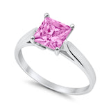 Solitaire Engagement Ring Simulated Cubic Zirconia 925 Sterling Silver