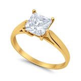 Solitaire Engagement Ring Simulated Cubic Zirconia 925 Sterling Silver