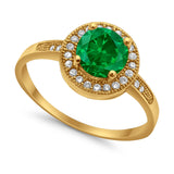 Halo Art Deco Engagement Ring Simulated Cubic Zirconia 925 Sterling Silver