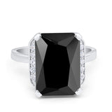 Engagement Ring Radiant Cut Simulated Cubic Zirconia 925 Sterling Silver