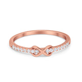 Petite Dainty Infinity Eternity Rings Simulated CZ 925 Sterling Silver