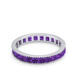 Full Eternity Wedding Band Ring Simulated CZ 925 Sterling Silver