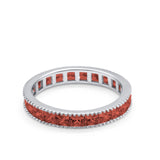 Full Eternity Wedding Band Ring Simulated CZ 925 Sterling Silver