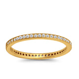 Stackable Full Eternity Wedding Band RingS Simulated CZ 925 Sterling Silver