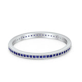 Full Eternity Stackable Band Rings 925 Sterling Silver