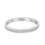 Full Eternity Stackable Band Rings 925 Sterling Silver