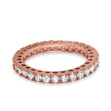 Eternity Wedding Band Rings Round Simulated CZ 925 Sterling Silver