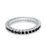 Eternity Wedding Band Rings Round Simulated CZ 925 Sterling Silver