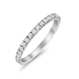 Full Eternity Stackable Wedding Rings Simulated CZ 925 Sterling Silver