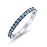 Full Eternity Stackable Wedding Rings Simulated CZ 925 Sterling Silver