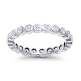 Eternity Band Ring Round Simulated CZ 925 Sterling Silver