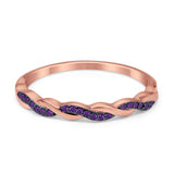 Half Eternity Infinity Twisted Band Rings Simulated CZ 925 Sterling Silver