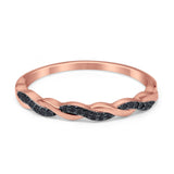 Half Eternity Infinity Twisted Band Rings Simulated CZ 925 Sterling Silver