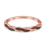Half Eternity Infinity Twisted Band Rings Simulated CZ 925 Sterling Silver