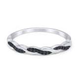 Half Eternity Infinity Twisted Band Rings Simulated CZ 925 Sterling Silver