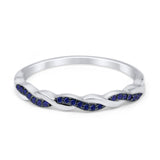 Half Eternity Infinity Twisted Band Rings Simulated CZ 925 Sterling Silver