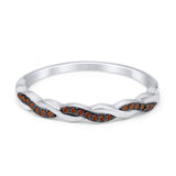 Half Eternity Infinity Twisted Band Rings Simulated CZ 925 Sterling Silver