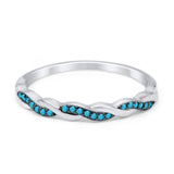 Half Eternity Infinity Twisted Band Rings Simulated CZ 925 Sterling Silver