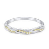 Half Eternity Infinity Twisted Band Rings Simulated CZ 925 Sterling Silver