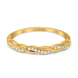 Half Eternity Infinity Twisted Band Rings Simulated CZ 925 Sterling Silver