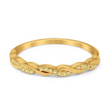 Half Eternity Infinity Twisted Band Rings Simulated CZ 925 Sterling Silver