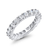 Full Eternity Stackable Wedding Band Ring Simulated CZ 925 Sterling Silver