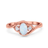Wedding Ring Oval Cut Round Simulated Cubic Zirconia 925 Sterling Silver