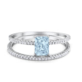 Solitaire Accent Wedding Piece Ring Simulated Cubic Zirconia 925 Sterling Silver