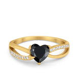 Engagement Heart Promise Ring Simulated Cubic Zirconia 925 Sterling Silver