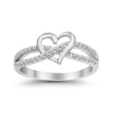 Heart Promise Engagement Eternity Ring Simulated CZ 925 Sterling Silver
