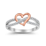 Heart Promise Engagement Eternity Ring Simulated CZ 925 Sterling Silver