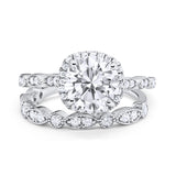 Halo Solitaire Piece Engagement Ring Simulated Cubic Zirconia 925 Sterling Silver