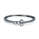 Fashion Petite Dainty Ring Eternity Simulated Cubic Zirconia 925 Sterling Silver