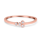 Fashion Petite Dainty Ring Eternity Simulated Cubic Zirconia 925 Sterling Silver