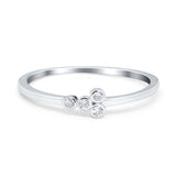 Fashion Petite Dainty Ring Eternity Simulated Cubic Zirconia 925 Sterling Silver