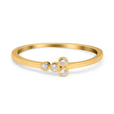 Fashion Petite Dainty Ring Eternity Simulated Cubic Zirconia 925 Sterling Silver