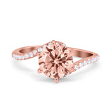 Art Deco Wedding Bridal Engagement Ring Round Simulated Cubic Zirconia 925 Sterling Silver