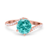 Art Deco Wedding Bridal Engagement Ring Round Simulated Cubic Zirconia 925 Sterling Silver