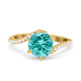 Art Deco Wedding Bridal Engagement Ring Round Simulated Cubic Zirconia 925 Sterling Silver