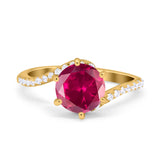 Art Deco Wedding Bridal Engagement Ring Round Simulated Cubic Zirconia 925 Sterling Silver