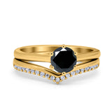 Wedding Engagement Band Piece Ring Round Simulated CZ 925 Sterling Silver