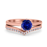 Wedding Engagement Band Piece Ring Round Simulated CZ 925 Sterling Silver
