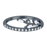 Half Eternity Fashion Ring Marquise Simulated Cubic Zirconia 925 Sterling Silver (9mm)