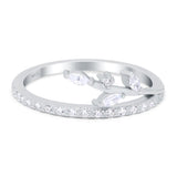 Half Eternity Fashion Ring Marquise Simulated Cubic Zirconia 925 Sterling Silver (9mm)