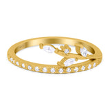 Half Eternity Fashion Ring Marquise Simulated Cubic Zirconia 925 Sterling Silver (9mm)