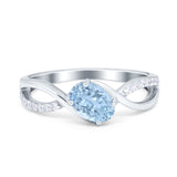 Oval Engagement Ring Simulated Cubic Zirconia 925 Sterling Silver
