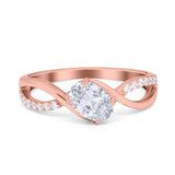Oval Engagement Ring Simulated Cubic Zirconia 925 Sterling Silver